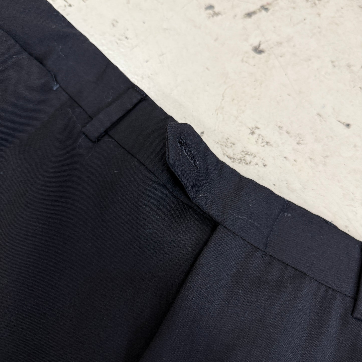 Tommy Hilfiger Mens 100% Wool Suit Pants Flat Front 36x29 Black Missing Button