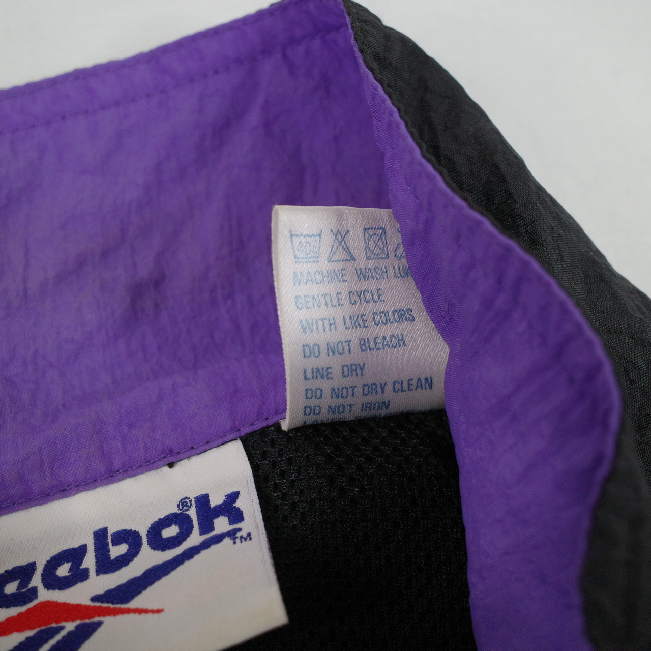 Vintage Reebok Black Purple Track Set Zip Jacket Pants Mens Medium