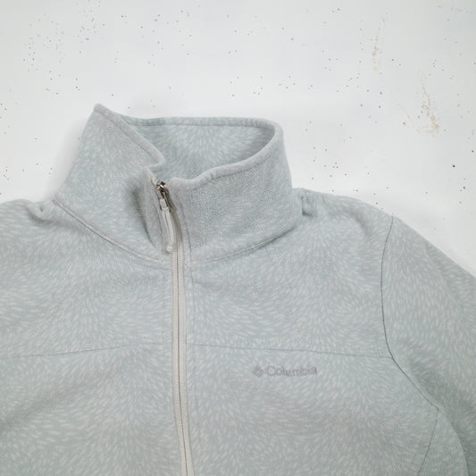 Columbia Fleece Jacket Zip Up Grey Fleece Women's Medium