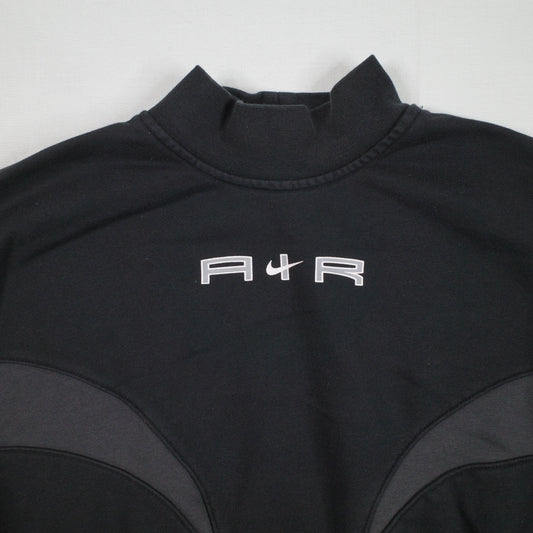Nike Air Womens Cropped Sweater Crewneck Black Womens Small