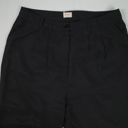 Gorman Black Cotton Mid Rise Pleated Trousers Workwear Corporate Womens 4