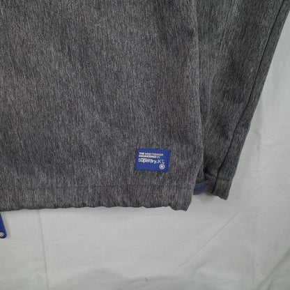 Superdry Jacket Windtrekker Grey Blue Fleece Lined Mens XL