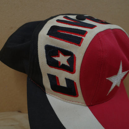 Vintage Converse Snap Back Cap Embroidered White Red Black Hat