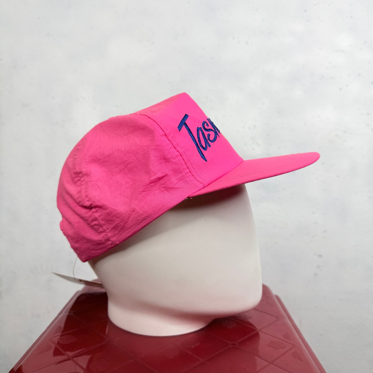 Vintage Nylon Tasmania Neon Pink Snapback Cap
