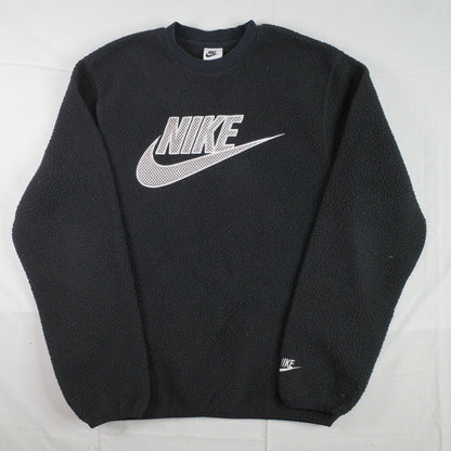Nike Sportswear Essential Black Sherpa Fleece Sweatshirt Crewneck Mens Size XS