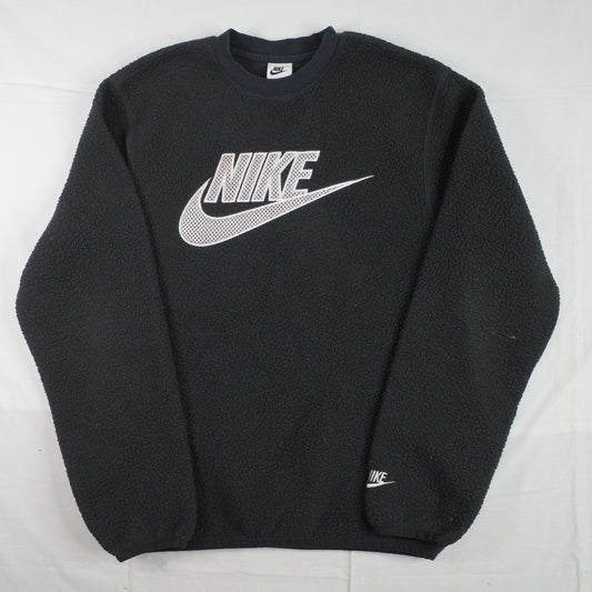 Nike Sportswear Essential Black Sherpa Fleece Sweatshirt Crewneck Mens Size XS