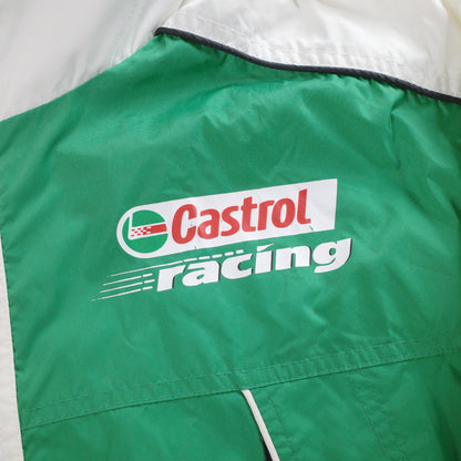 Vintage Castrol Racing Jacket Full Zip Green White Mens XL