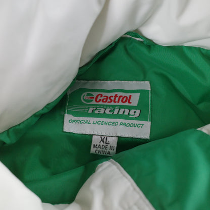 Vintage Castrol Racing Jacket Full Zip Green White Mens XL