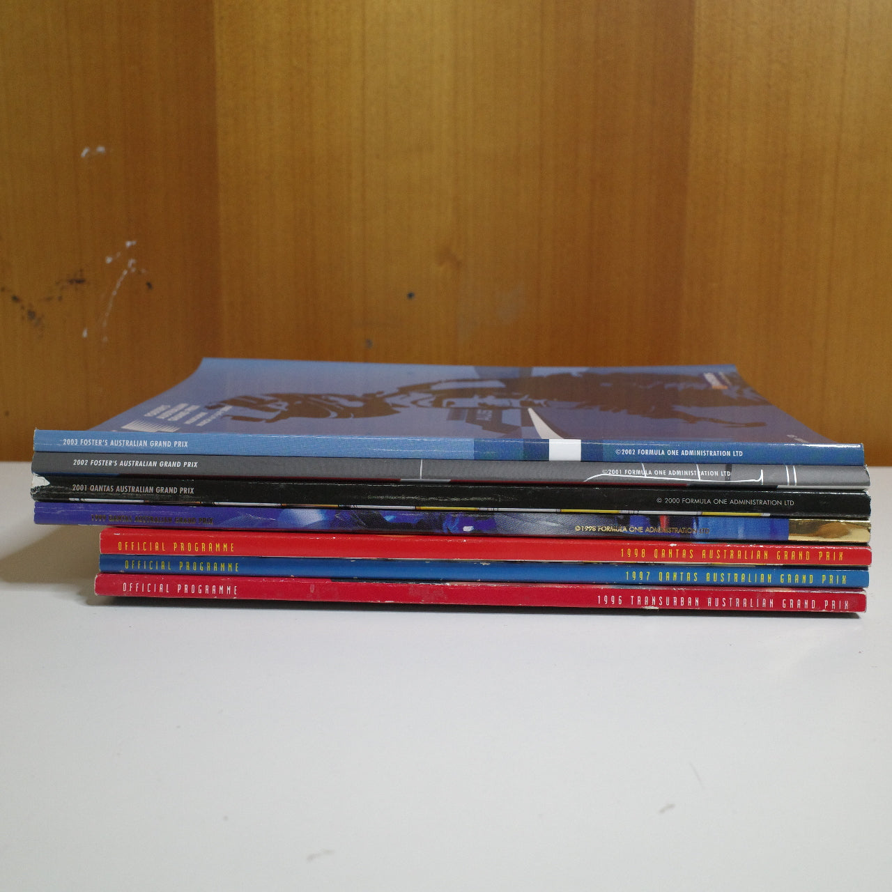 Lot of 7 Melbourne Australian Grand Prix Programs 1996 1997 1998 2000 2001 2002