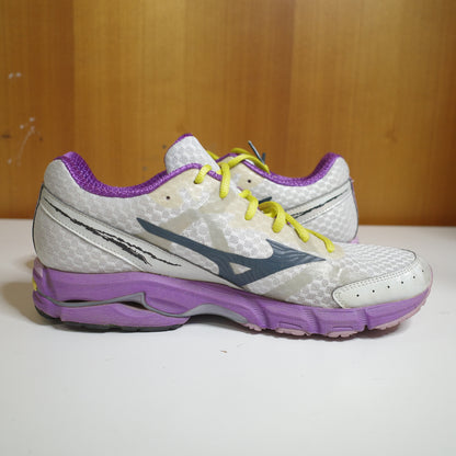 Mizuno Women's Size 10 Wave Rider 17 Running Shoes White Black Purple