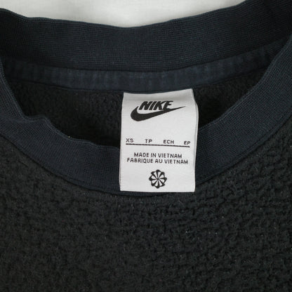 Nike Sportswear Essential Black Sherpa Fleece Sweatshirt Crewneck Mens Size XS