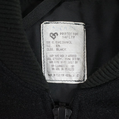 Protector Kembla Mens 70s Black Wool Blend Laminex Worker Bomber Australian Made Size 80 Fits L