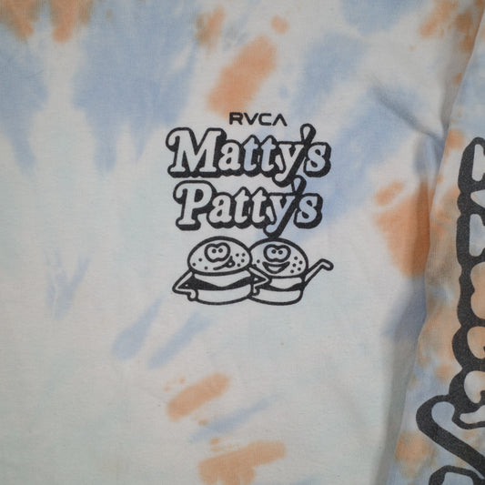 RVCA Matty's Patty's BBQ Tie Die Long Sleeve T Shirt Matty Mattherson XL