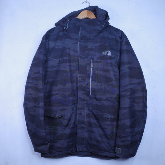 The North Face Black Camo Full Zip Waterproof Jacket Men's Medium Dryvent