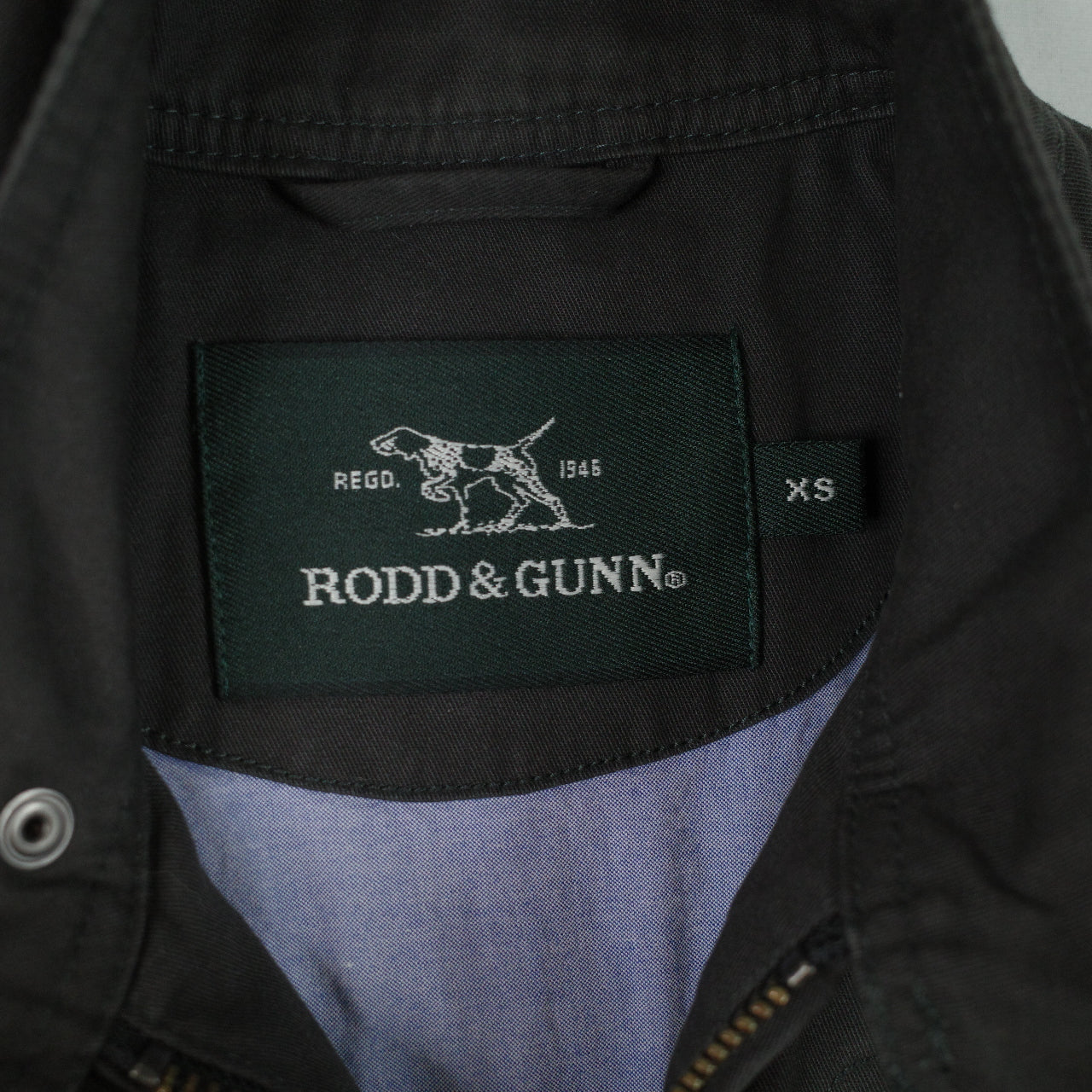 Rodd & Gunn Jacket Mens XS Pewter Cotton Armitage Full Zip Bomber