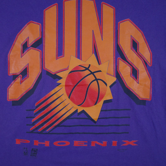 Vintage Phoenix Suns NBA Team Hanes Tee Shirt 90s Single Stitch Purple Large