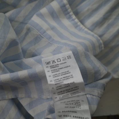 Gant Oxford Banker Blue White Stripe Cotton Button Up Mens 2XL