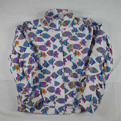 Duffel Sportswear Tropical Fish All Over Print 1980s Jacket Large