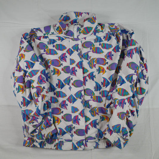 Duffel Sportswear Tropical Fish All Over Print 1980s Jacket Large