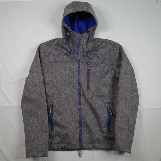 Superdry Jacket Windtrekker Grey Blue Fleece Lined Mens XL