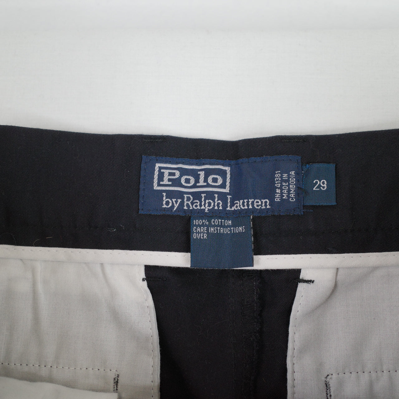 Vintage Polo Ralph Lauren Pants Mens 29 Navy RL67 Classic Chino Cargo 100% Cotton