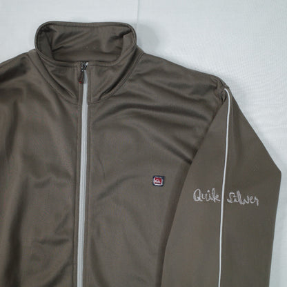 Quicksilver Vintage Light Brown Full Zip Track Jacket Mens Medium