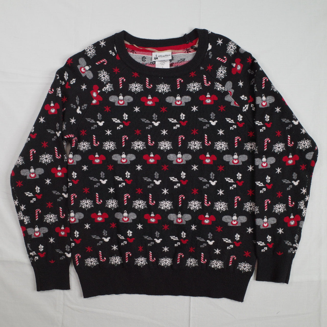 Disney Parks Black Mickey Icon Holiday Christmas Ornament Ugly Sweater Medium