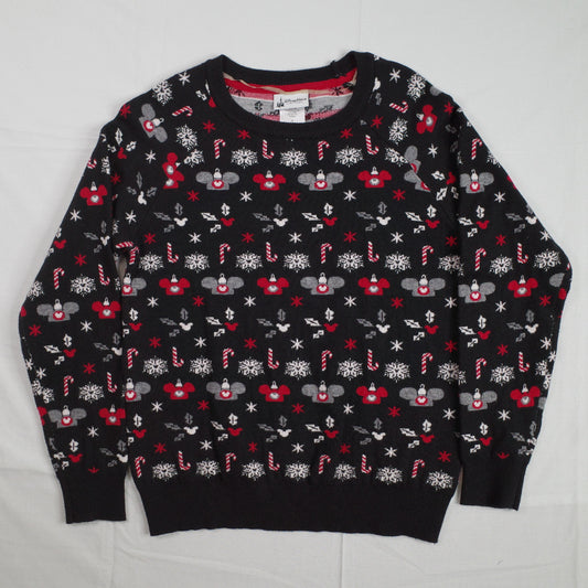 Disney Parks Black Mickey Icon Holiday Christmas Ornament Ugly Sweater Medium