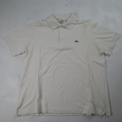Vintage Lacoste Polo Shirt White Short Sleeve Mens Size 5 Large