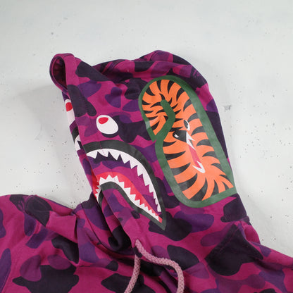 A Bathing Ape Pink Purple Camo College Pullover Hoodie Large Japan Fit