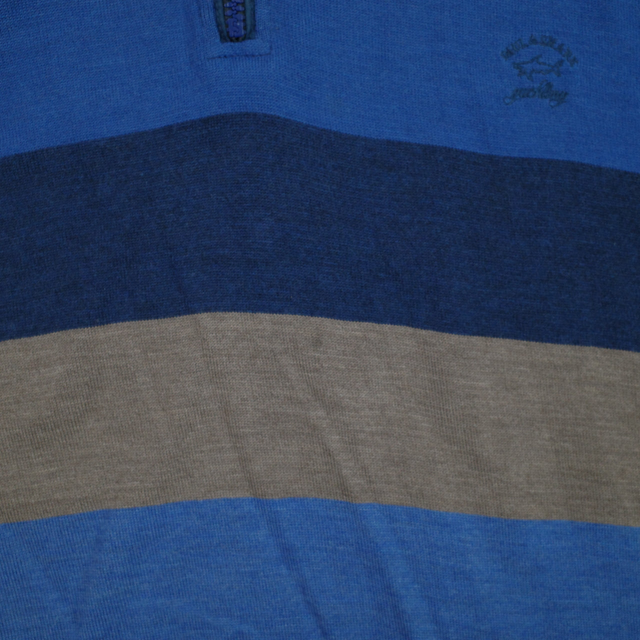 Paul & Shark Sweater Mens 6XL Blue Grey  Quarter Zip Competition Yachting Made in Italy