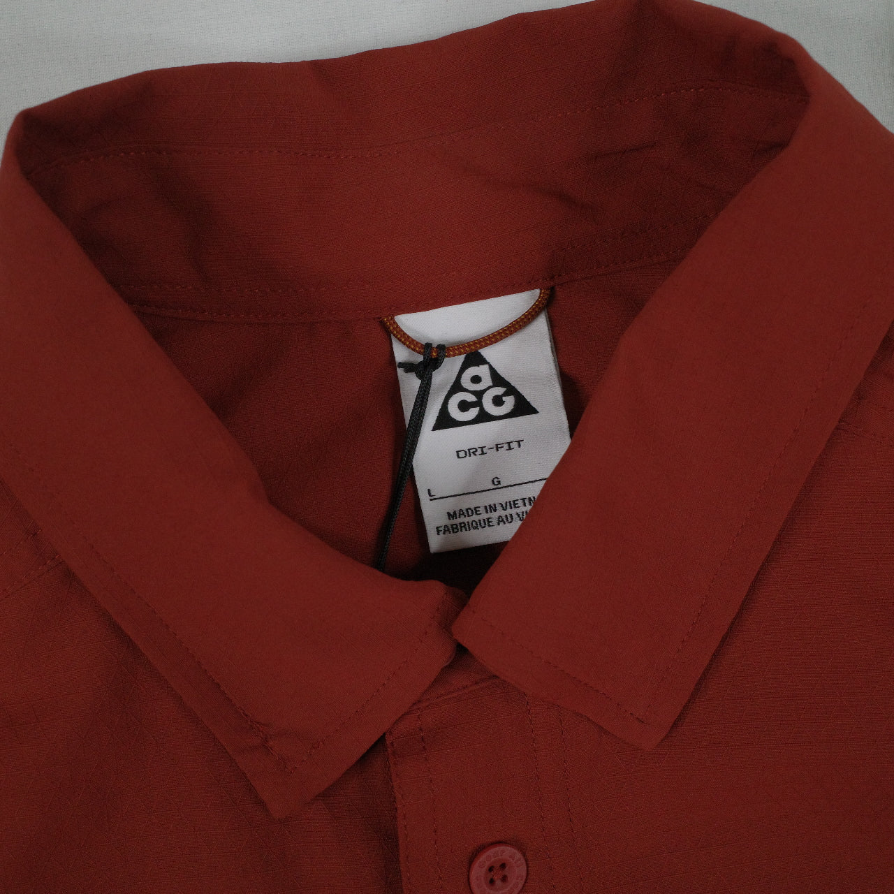 Nike ACG Dri-FIT UV Dev Trail Track Set Full Long Sleeve Button Up Pants Brown Mens Large SET NEW