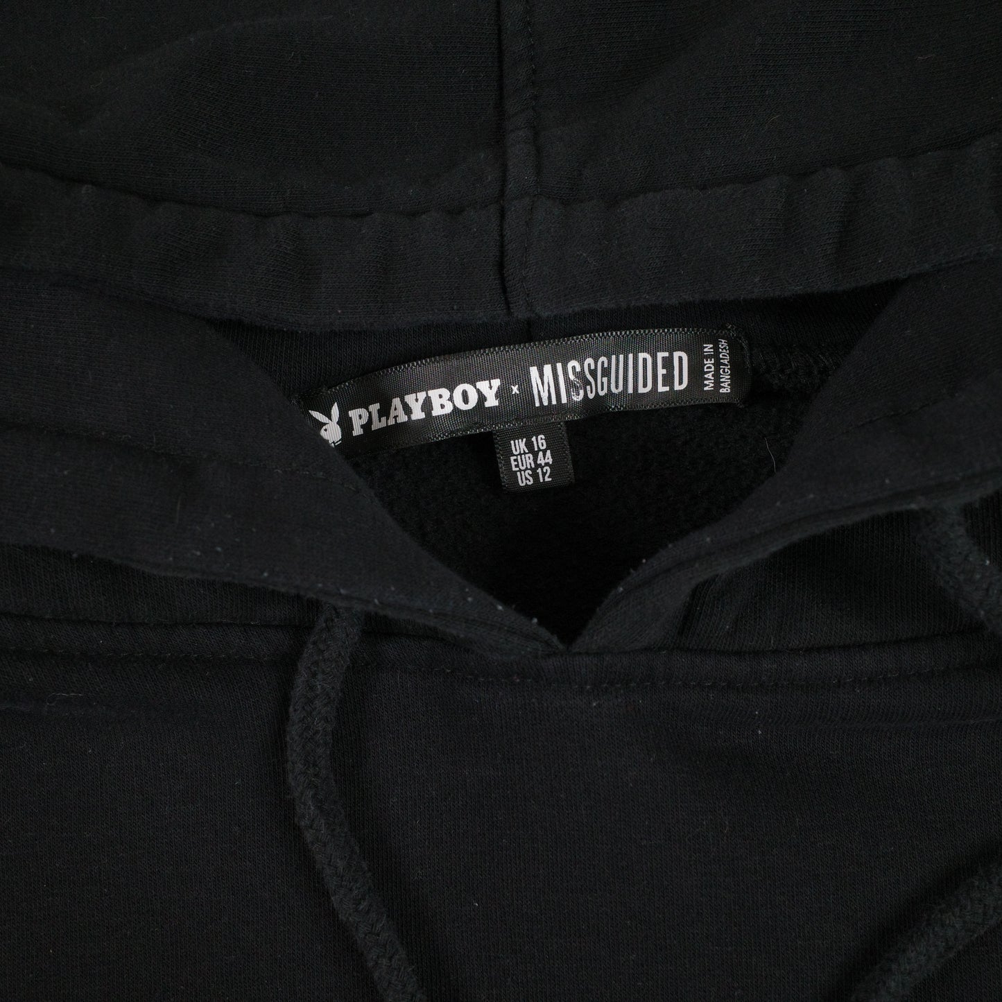 Playboy x Misguided Spell Out Back Print Embroidered Chest Logo Oversized Hoodie Sweater Womens 16