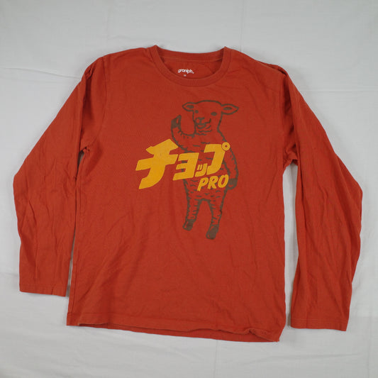 Graniph Japanese Lamb Chop Orange Long Sleeve Sheep Graphic Japan Small