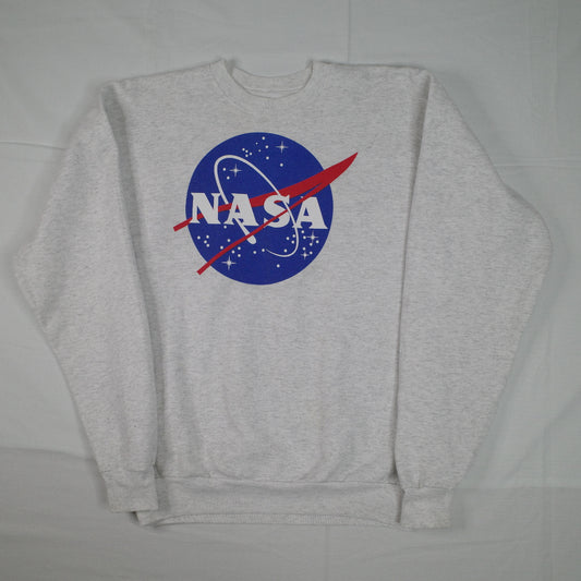 Vintage Nasa Crewneck Grey Mens Small