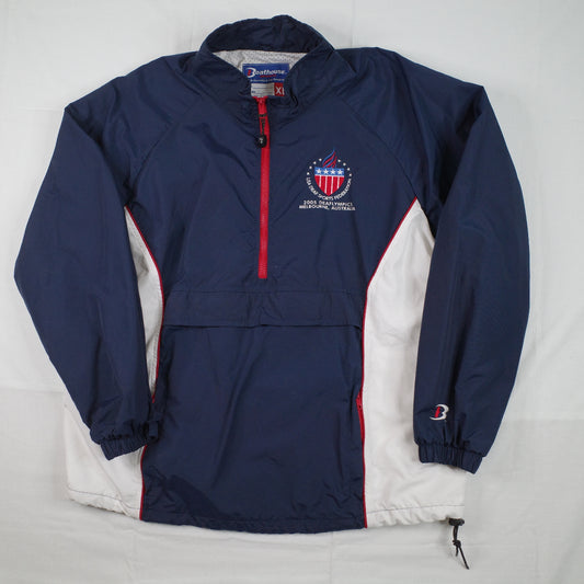 USA Deaf Sports Federation 2005 Melbourne Track Jacket Made In USA Mens XL