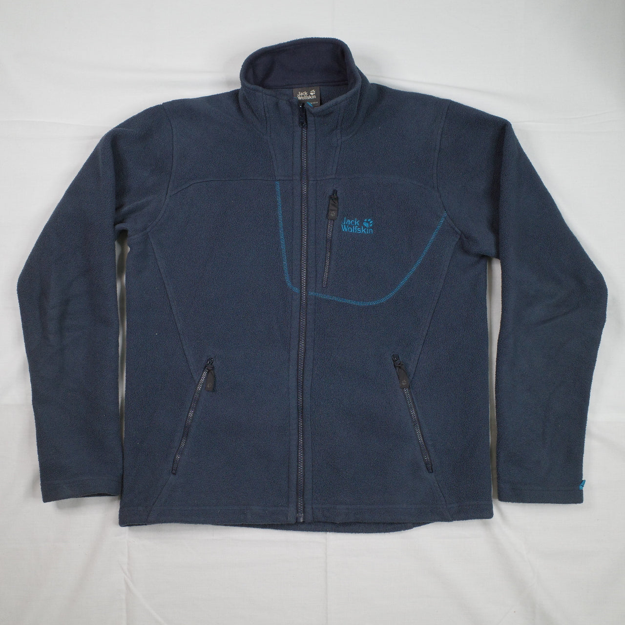 Jack Wolfskin Fleece Mens Medium Blue Nanuk 200 Paw Logo Jacket