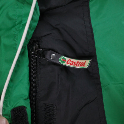 Vintage Castrol Racing Jacket Full Zip Green White Mens XL