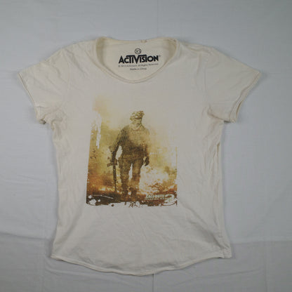 Activision Call Of Duty Modern Warfare 2 Mens T Shirt Short Sleeve Cream XS