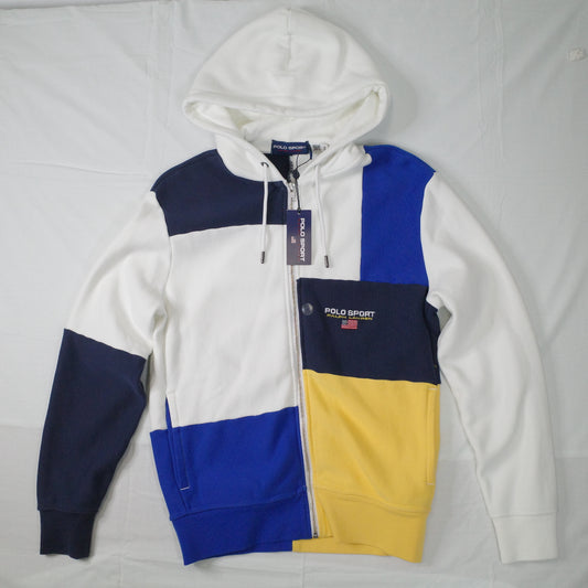 Polo Ralph Lauren Colour Block Multi Color Zip Hoodie Mens Small NWT