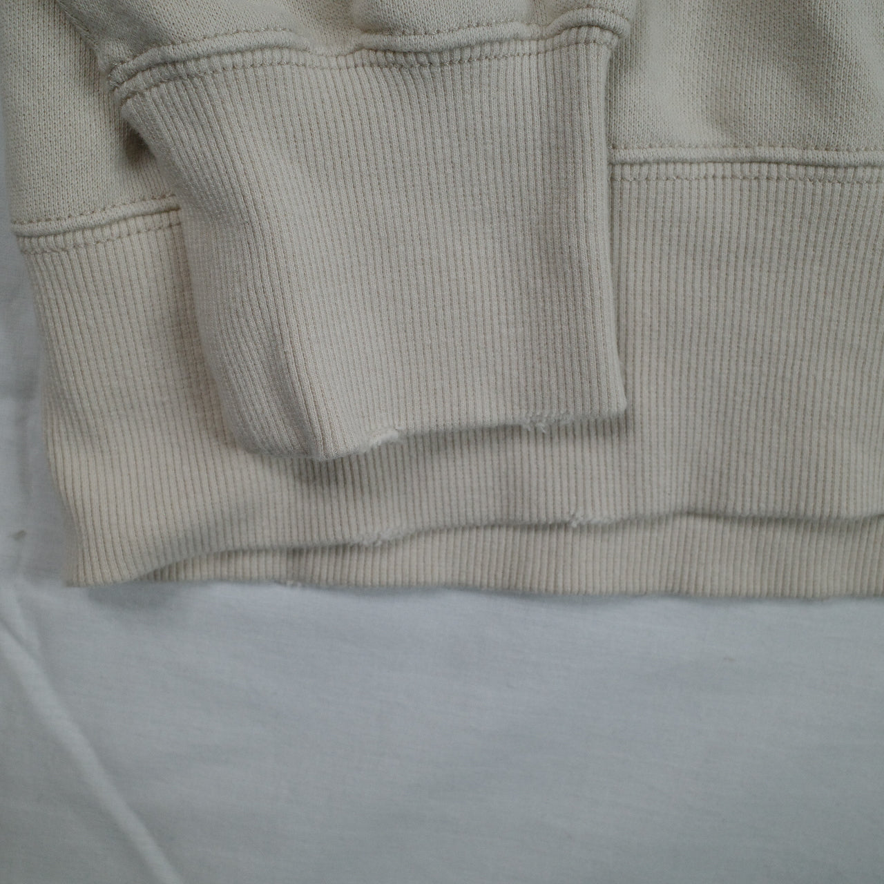 Edwin Heavy Cotton Distressed Sweatshirt Crewneck Beige Mens Large