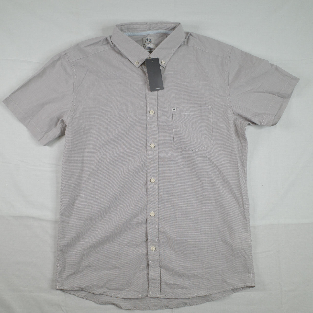 Quicksilver Wilsden Short Sleeve Button Up Shirt Grey Size Medium RRP $59 2015