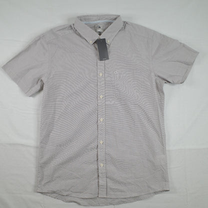 Quicksilver Wilsden Short Sleeve Button Up Shirt Grey Size Medium RRP $59 2015