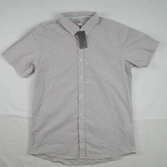 Quicksilver Wilsden Short Sleeve Button Up Shirt Grey Size Medium RRP $59 2015
