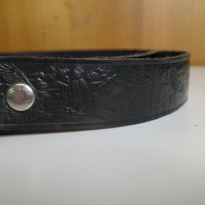 Harley Davidson 1989 Cycles Metal Belt Buckle USA Made Leather Embossed Belt Siskiyou