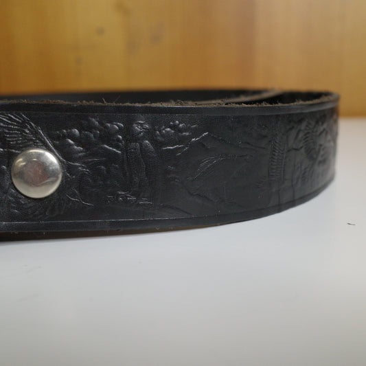 Harley Davidson 1989 Cycles Metal Belt Buckle USA Made Leather Embossed Belt Siskiyou