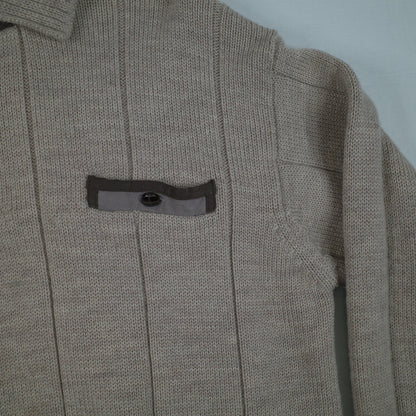 Sovrano Pure Wool Knit Australian Made 90's Collared Light Brown Sweater Men's Large