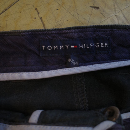 Tommy Hilfiger Pants Mens W40 L34 Baggy Pocket Black Faded Cargo Chino