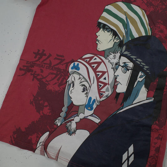Vintage Samurai Champloo Anime Madman Otaku Wear 00's Faded Red Australia Release Small