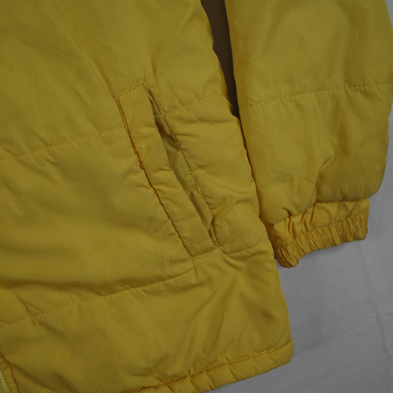Vintage Nautica Puffer Fleece Lined Yellow Down Jacket Mens Large